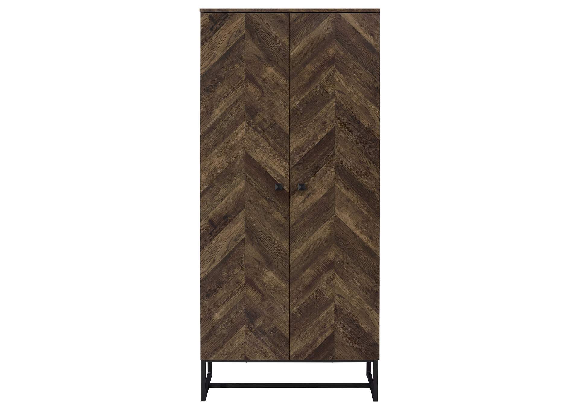 Carolyn 2-door Accent Cabinet Rustic Oak and Gunmetal,Coaster Furniture