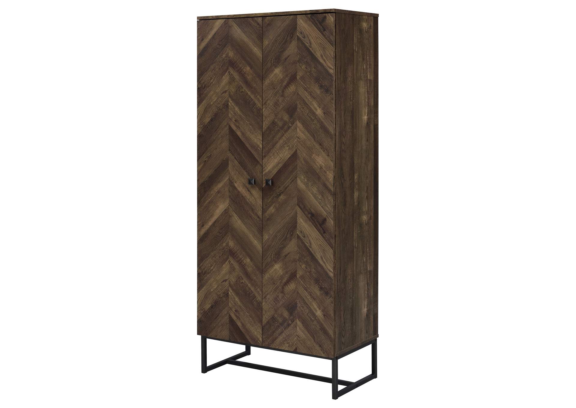 Carolyn 2-door Accent Cabinet Rustic Oak and Gunmetal,Coaster Furniture