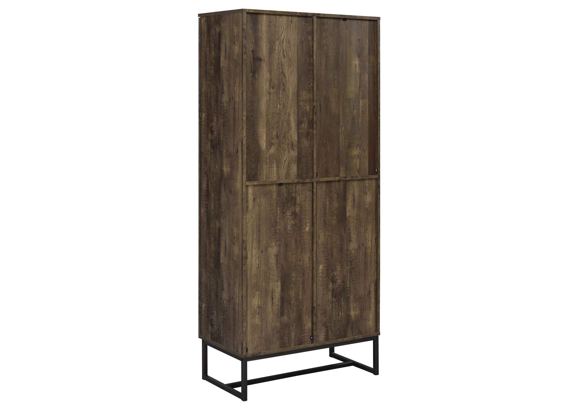 Carolyn 2-door Accent Cabinet Rustic Oak and Gunmetal,Coaster Furniture