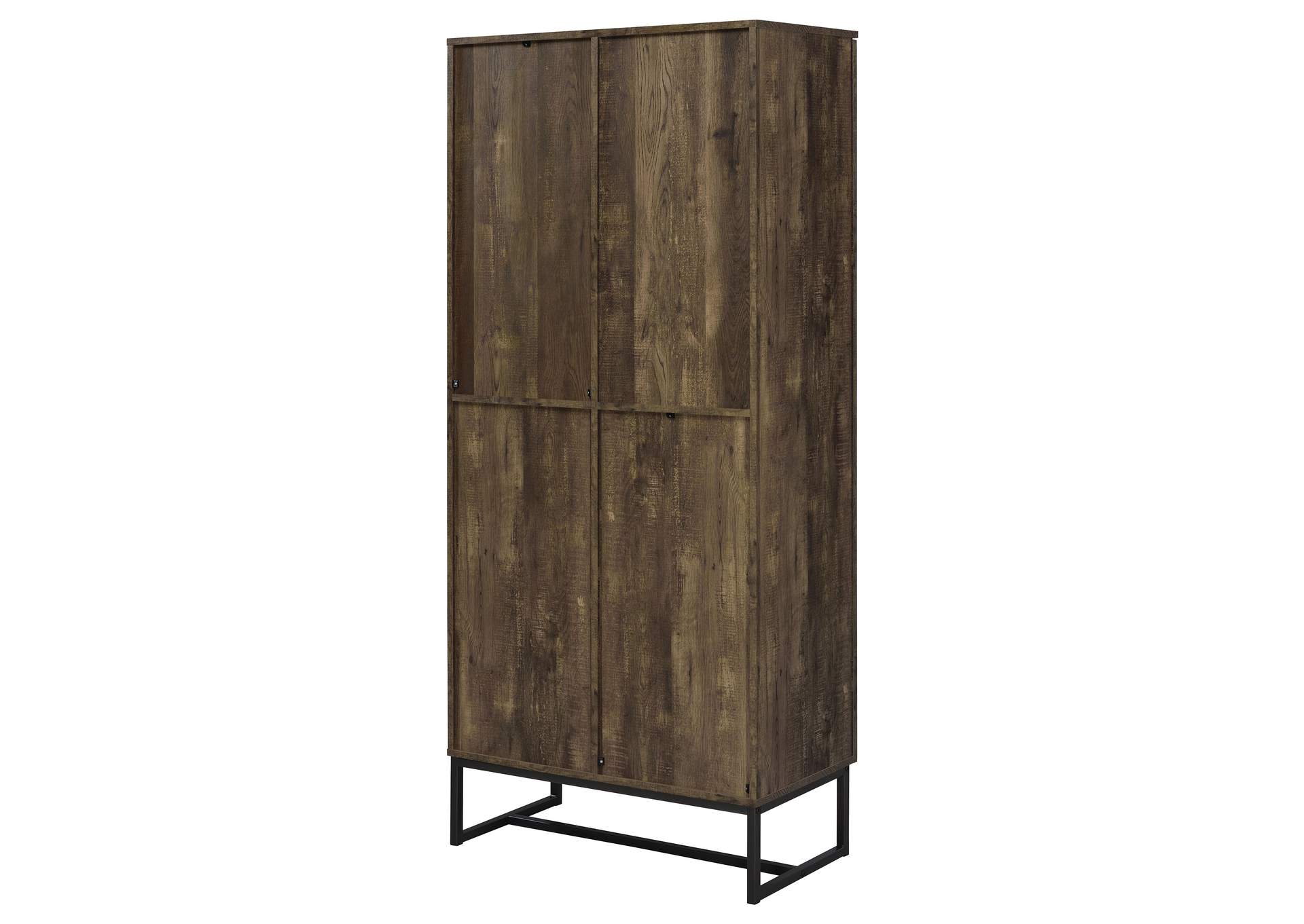 Carolyn 2-door Accent Cabinet Rustic Oak and Gunmetal,Coaster Furniture