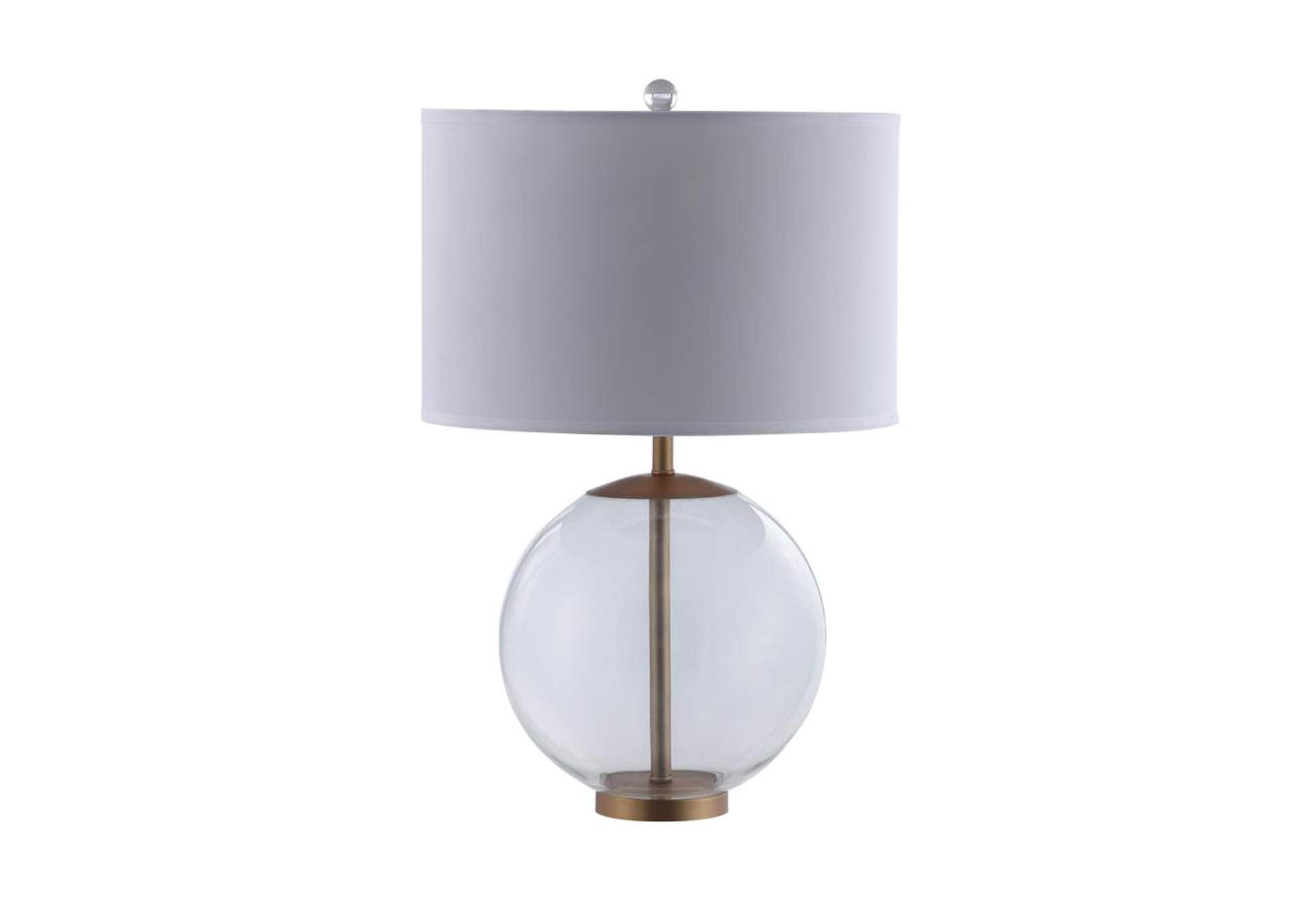 Kenny Drum Shade Table Lamp With Glass Base White,Coaster Furniture