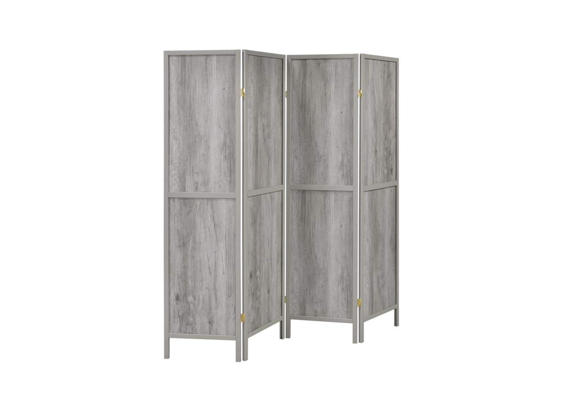 Deepika 4-Panel Folding Screen Grey Driftwood,Coaster Furniture
