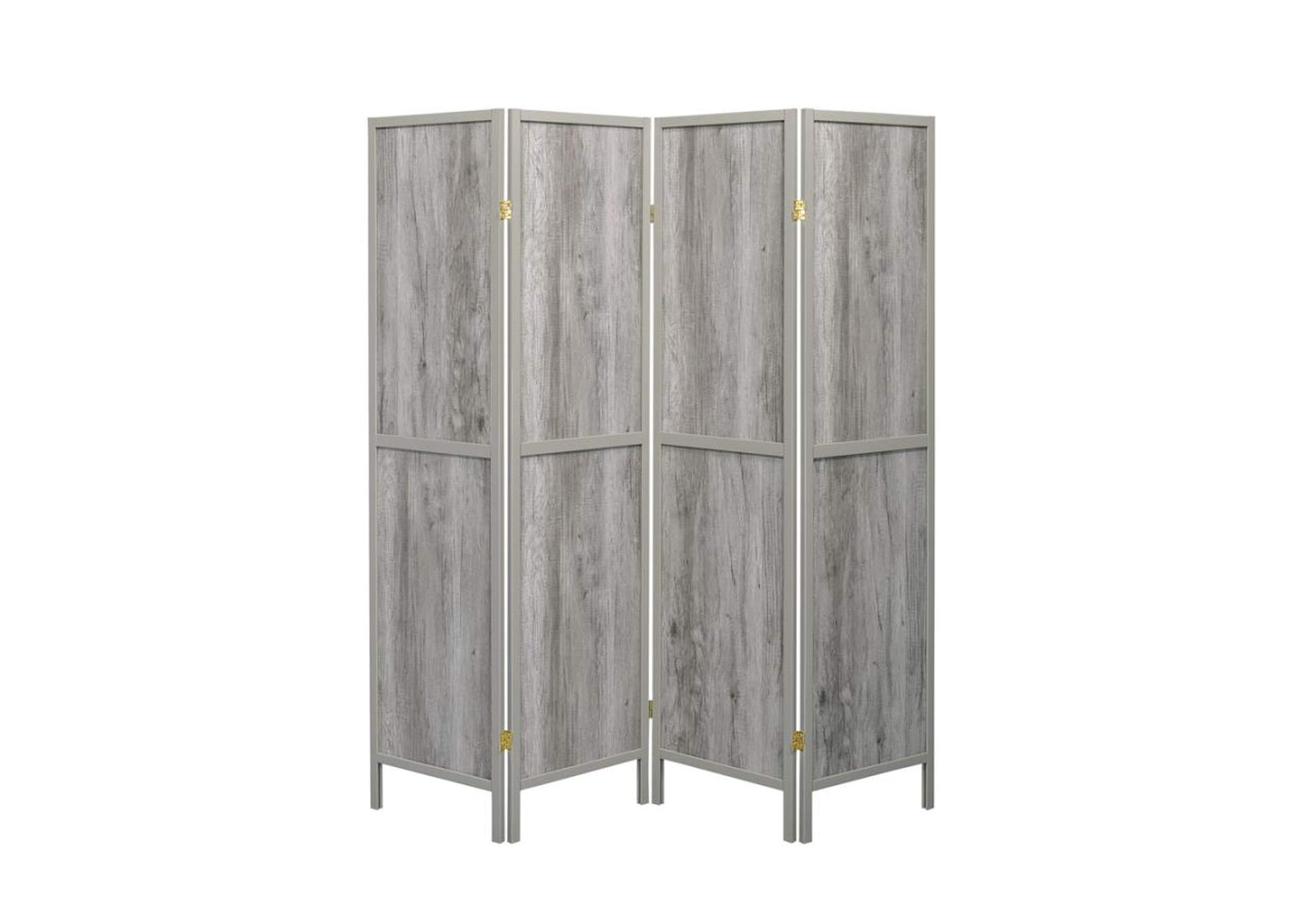 Deepika 4-panel Folding Screen Grey Driftwood,Coaster Furniture