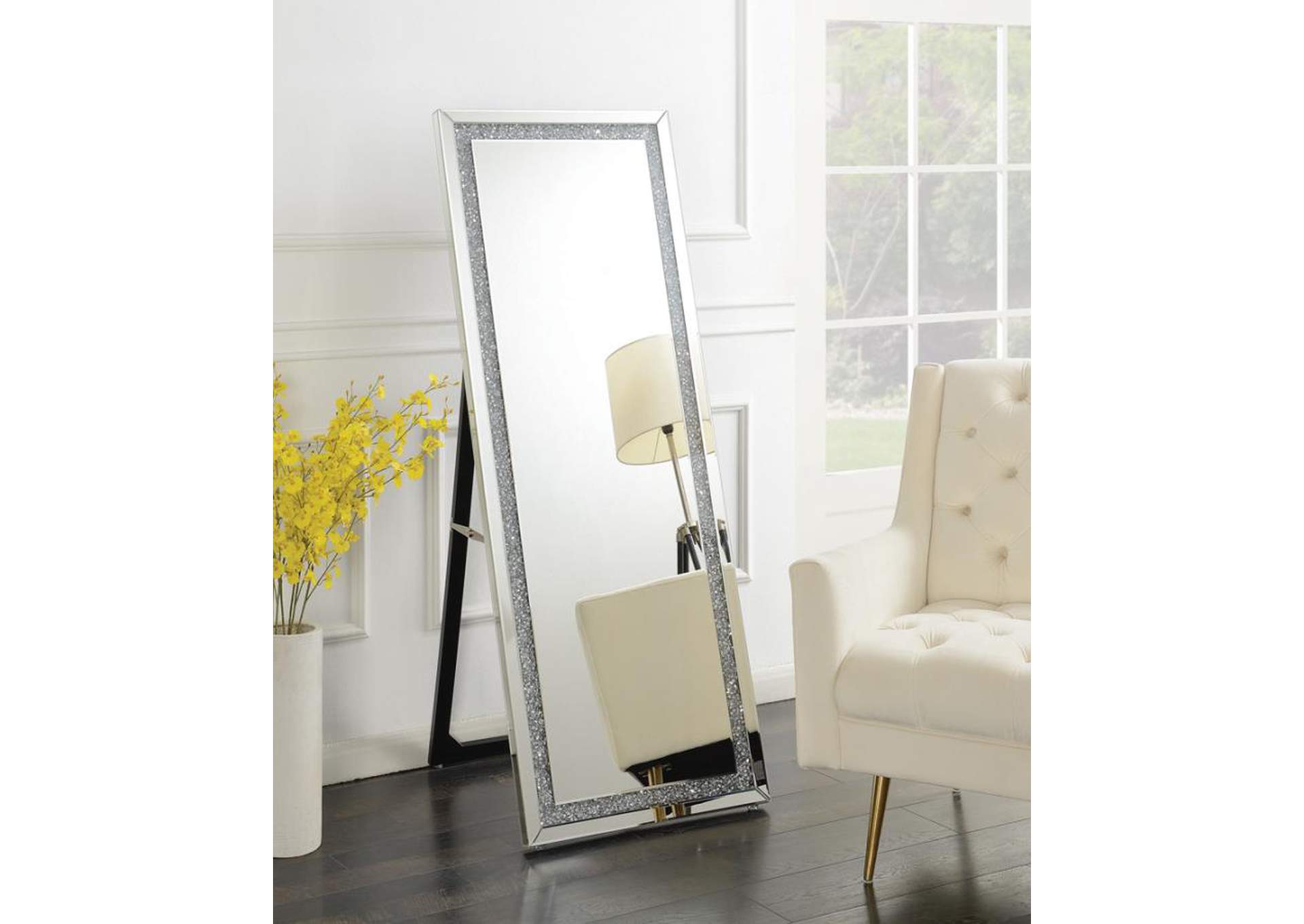 Rectangular Cheval Floor Mirror Silver,Coaster Furniture