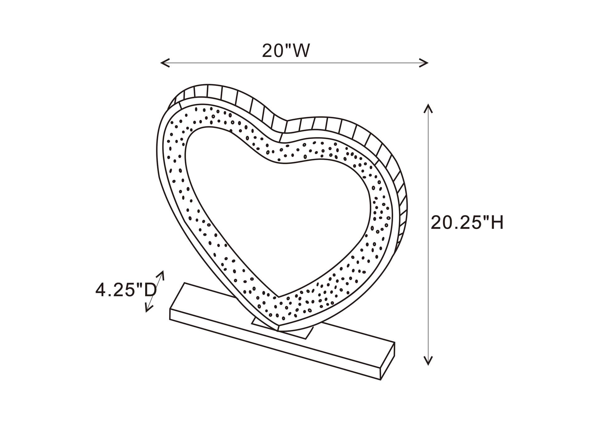 Euston Heart Shape Table Mirror Silver,Coaster Furniture