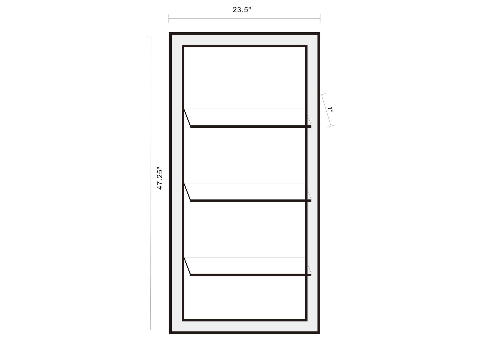 Oriel 3-Shelf Rectangle Wall Mirror,Coaster Furniture