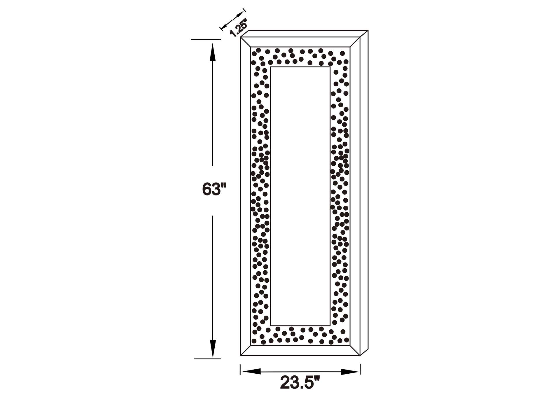 Sylvia Crystal Inlay Rectangle Floor Mirror,Coaster Furniture