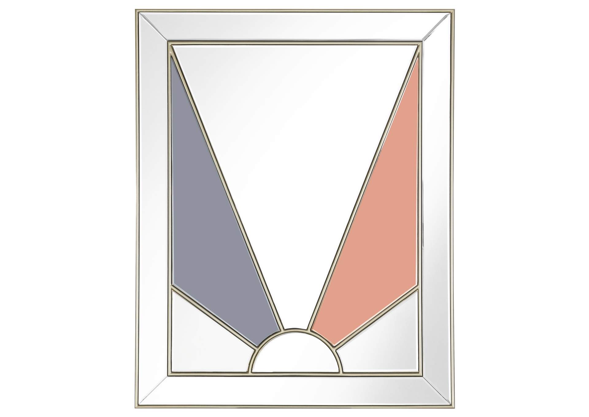 Calixte Rectangular Wall Mirror Champagne and Grey,Coaster Furniture