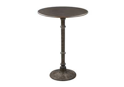 Round Bar Table Dark Russet and Antique Bronze,Coaster Furniture