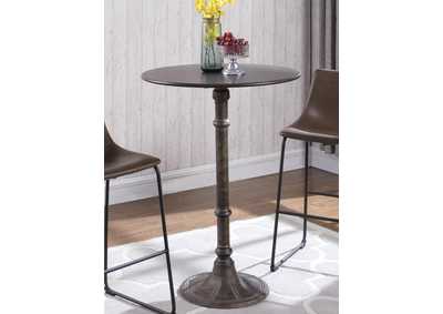 Round Bar Table Dark Russet and Antique Bronze