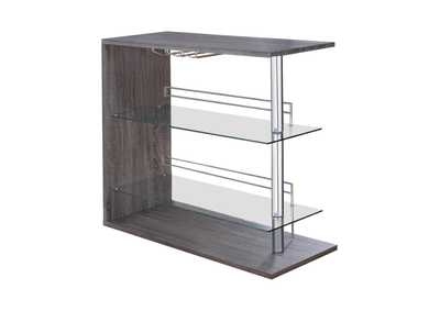 Prescott Rectangular 2-Shelf Bar Unit Grey