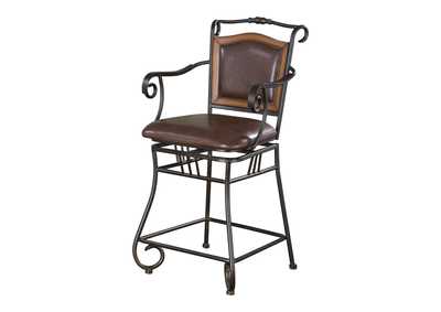 Image for Upholstered Counter Height Stool Brown And Bronze