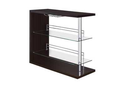 Image for Prescott Rectangular 2-shelf Bar Unit Glossy Cappuccino