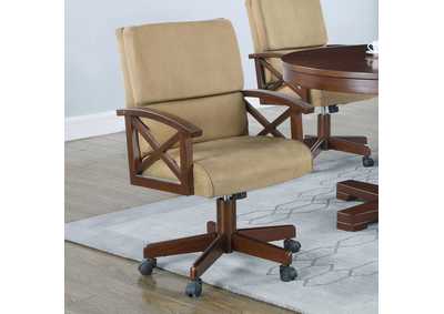 Image for Marietta Upholstered Game Chair Tobacco and Tan