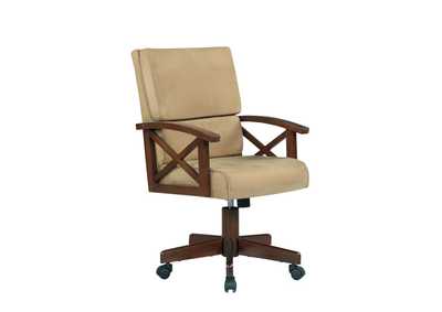 Image for Marietta Upholstered Game Chair Tobacco And Tan