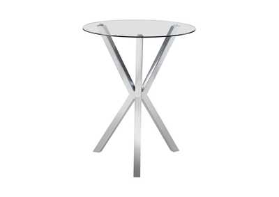 Image for Round Glass Top Bar Table Chrome