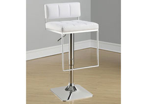 Adjustable Bar Stool White And Chrome,Coaster Furniture