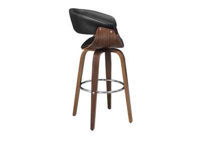 Upholstered Swivel Bar Stool Walnut and Black,Coaster Furniture