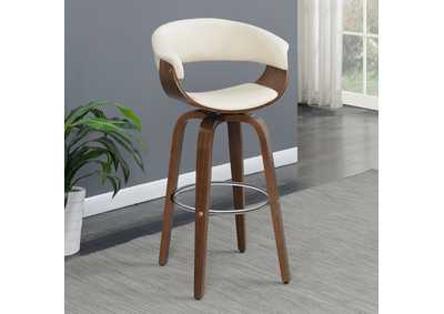 Image for Zion Upholstered Swivel Bar Stool Walnut and Ecru