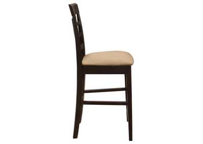 Clanton Upholstered Counter Height Stools Cappuccino and Tan (Set of 2),Coaster Furniture