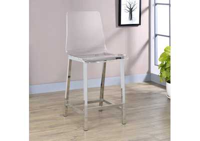 Image for Juelia Counter Height Stools Chrome and Clear Acrylic (Set of 2)