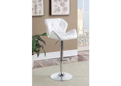 Image for Adjustable Bar Stools Chrome And White [Set of 2]