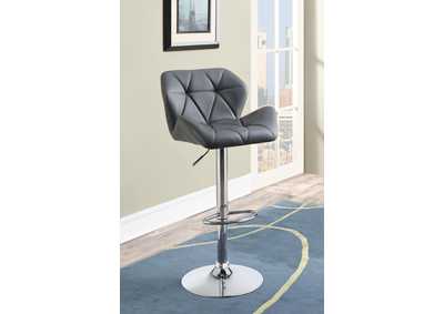 Image for Adjustable Bar Stools Chrome and Grey (Set of 2)