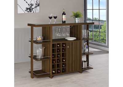 Bar Unit with Wine Bottle Storage Walnut,Coaster Furniture