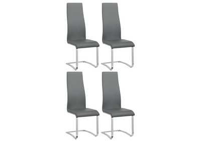 Montclair Upholstered High Back Side Chairs Grey and Chrome (Set of 4),Coaster Furniture