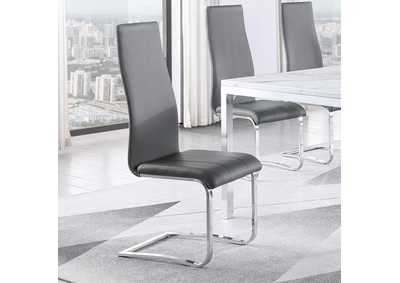 Image for Montclair Upholstered High Back Side Chairs Grey And Chrome (Set Of 4)