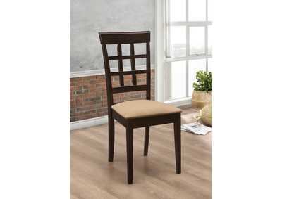 Image for Gabriel Lattice Back Side Chairs Cappuccino and Tan (Set of 2)