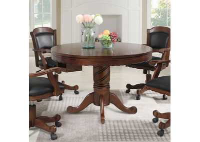 Image for Turk 3-in-1 Round Pedestal Game Table Tobacco