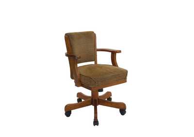 Image for Mitchell Upholstered Game Chair Olive-Brown And Amber