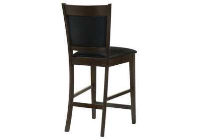 Jaden Upholstered Counter Height Stools Black and Espresso (Set of 2),Coaster Furniture