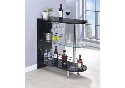 Image for Contemporary Glossy Black Bar Table