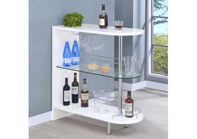 Image for Adolfo 3-tier Bar Table Glossy White and Clear