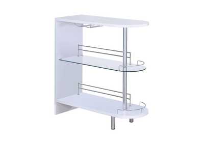 Image for 3-tier Bar Table Glossy White and Clear