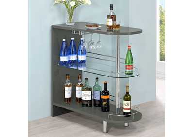 Image for Adolfo 3-tier Bar Table Glossy Grey and Clear