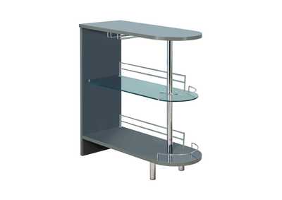 Image for Adolfo 3-Tier Bar Table Glossy Grey And Clear