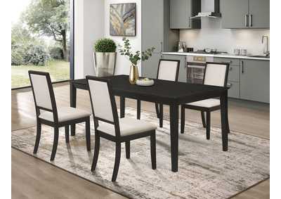 Image for Louise 5-piece Dining Set Black and Cream