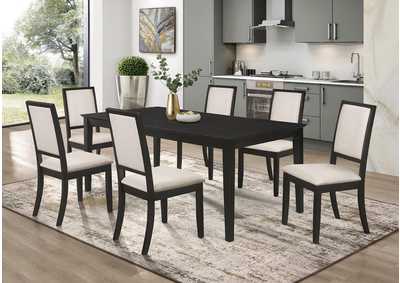 Image for Louise 7-Piece Rectangular Dining Set Black And Cream