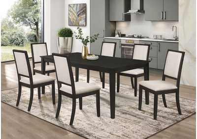 Louise Rectangular Dining Table with Extension Leaf Black,Coaster Furniture