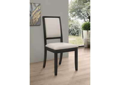 Image for Louise Upholstered Dining Side Chairs Black and Cream (Set of 2)