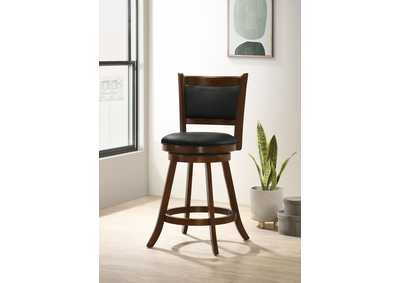 Image for Broxton Upholstered Swivel Counter Height Stools Chestnut and Black (Set of 2)
