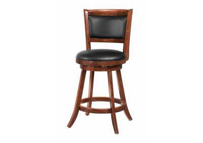 Broxton Upholstered Swivel Counter Height Stools Chestnut And Black (Set Of 2)