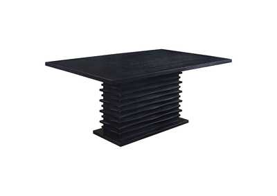 Stanton Rectangle Pedestal Dining Table Black,Coaster Furniture