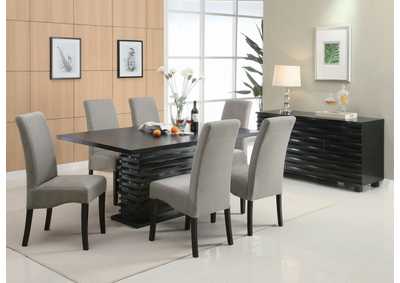 Stanton Rectangle Pedestal Dining Table Black,Coaster Furniture
