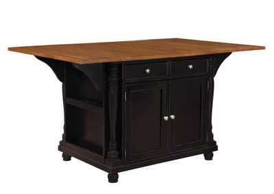 Image for Slater 2 - drawer Kitchen Island with Drop Leaves Brown and Black