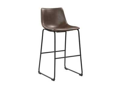 Image for Armless Bar Stools Two-tone Brown and Black (Set of 2)