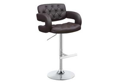 Image for 29" Adjustable Height Bar Stool Chrome And Brown